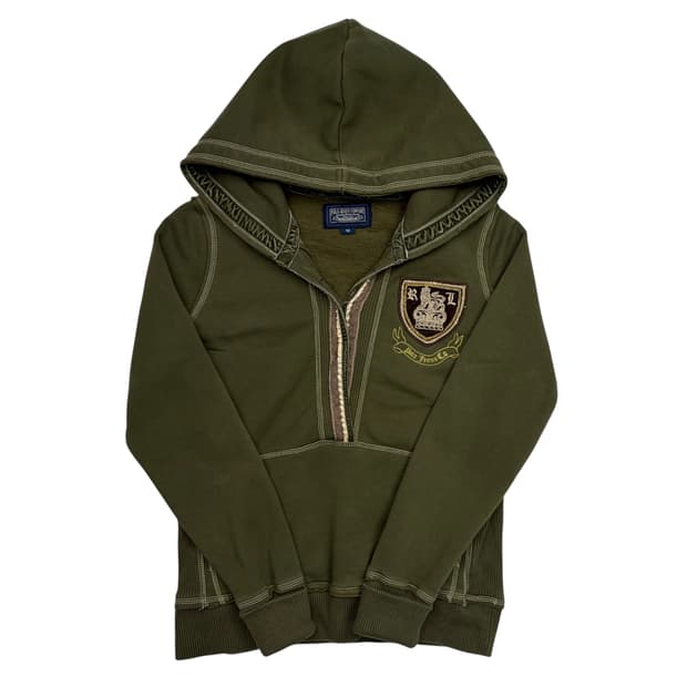 폴로 진스 빈티지 rl패치 로고 카키 후드티 M