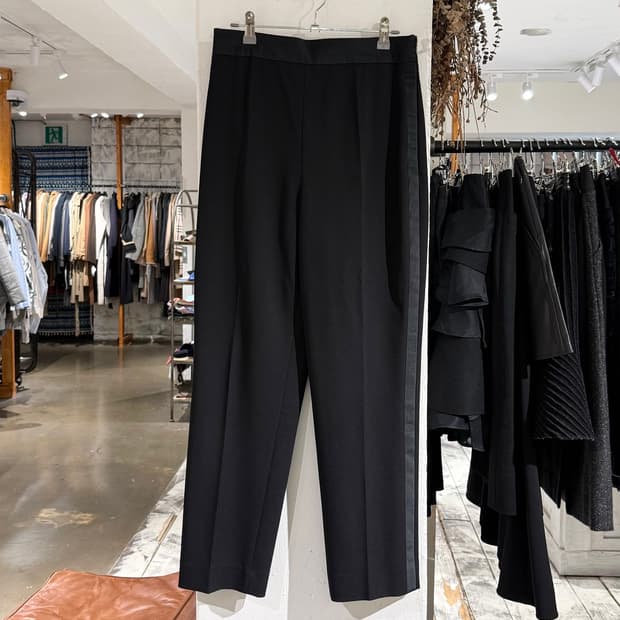 미우미우 블랙 버진울 사이드라인 트라우저