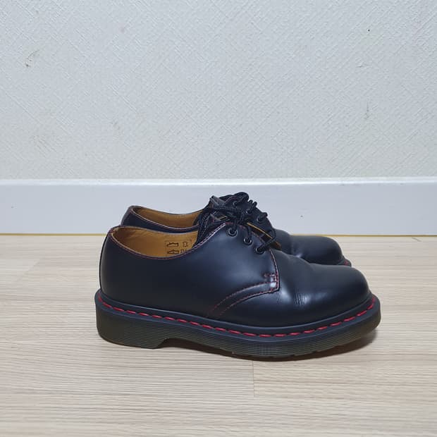 닥터마틴 1461 블랙 레드 스티치 220