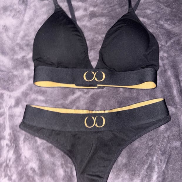 qise 바프용 섹시 고급 블랙 골드 뫼비우스 배색 깔롱 속옷 세