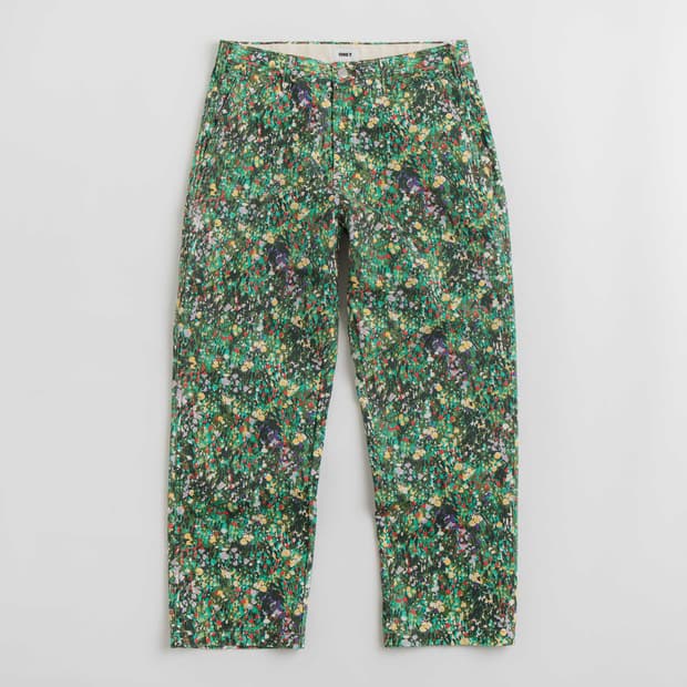 오베이 플라워 패턴 카펜터 팬츠