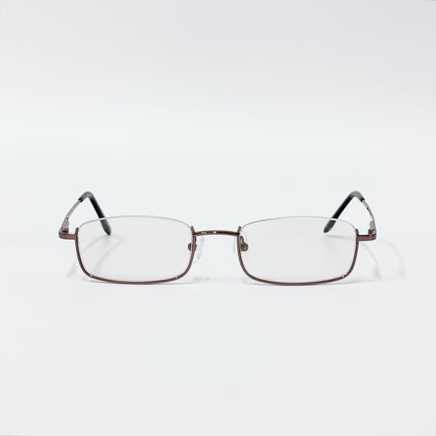 브라운 스퀘어 메탈 언더림 데드스탁 빈티지안경