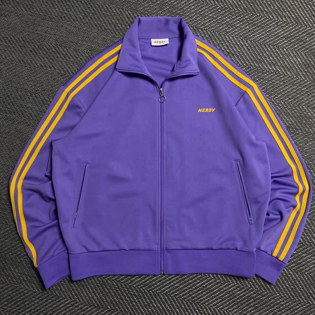 널디 루즈핏 퍼플 트랙탑 져지o 5242