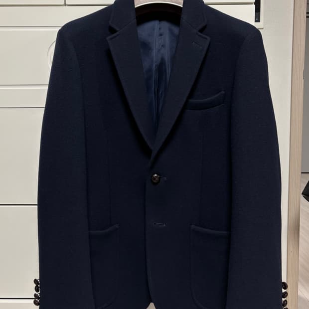 헤지스 네이비 울 자켓 100