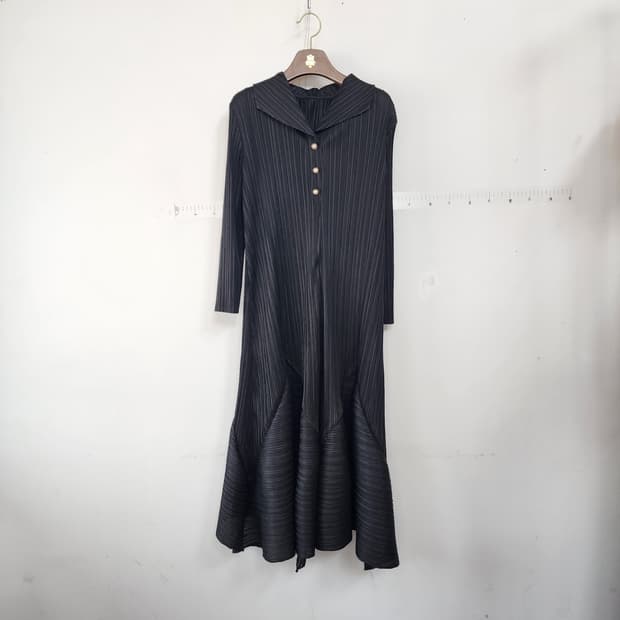 플리츠 롱 원피스 블랙