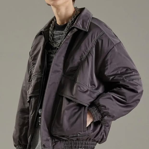 메종미네드 스티치 봄버자켓 그레이(S)