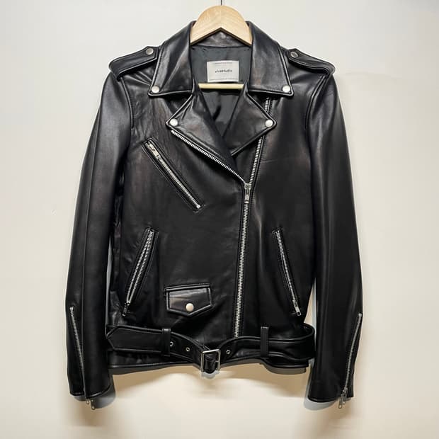 비바스튜디오 리얼 레더 라이더 자켓