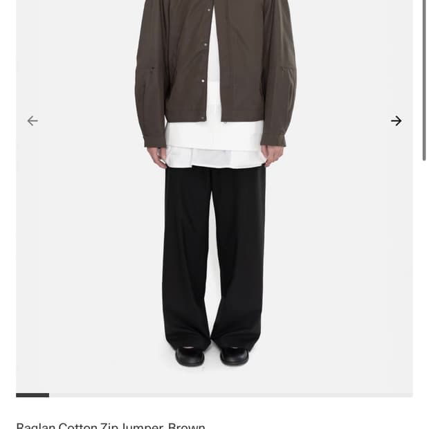 아모멘토 레글런 코튼 집업 점퍼 브라운 m