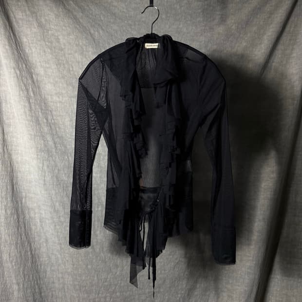SHARE SPIRIT Sheer Mesh Frill Jacket