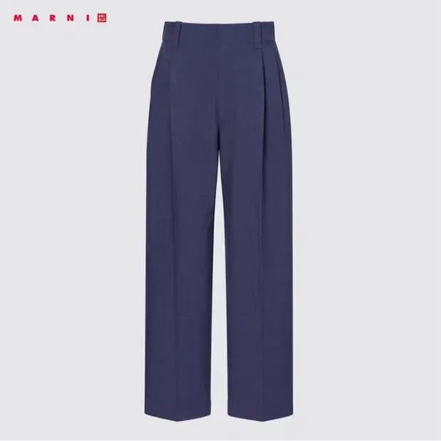 유니클로 마르니 와이드피트 턱 팬츠 (네이비 / M size)