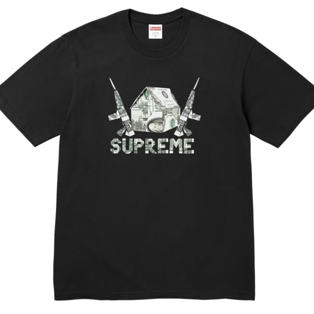 슈프림 오리가미 티셔츠 블랙 - 26SS