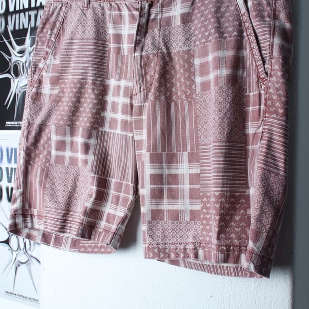 (M-XL) 아르마니 반바지 팬츠 패턴 레드 아메카지 한정판-P9707