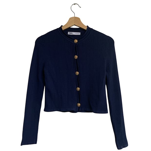 ZARA 자라 여성 네이비 금장버튼 가디건 M