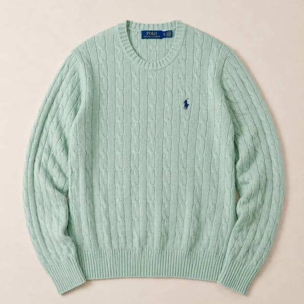 Polo 폴로 랄프로렌 연두 케이블 니트  P434