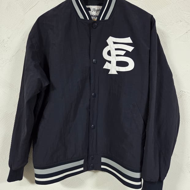 Majestic  x 플래그스태프 네이비 야구 점퍼