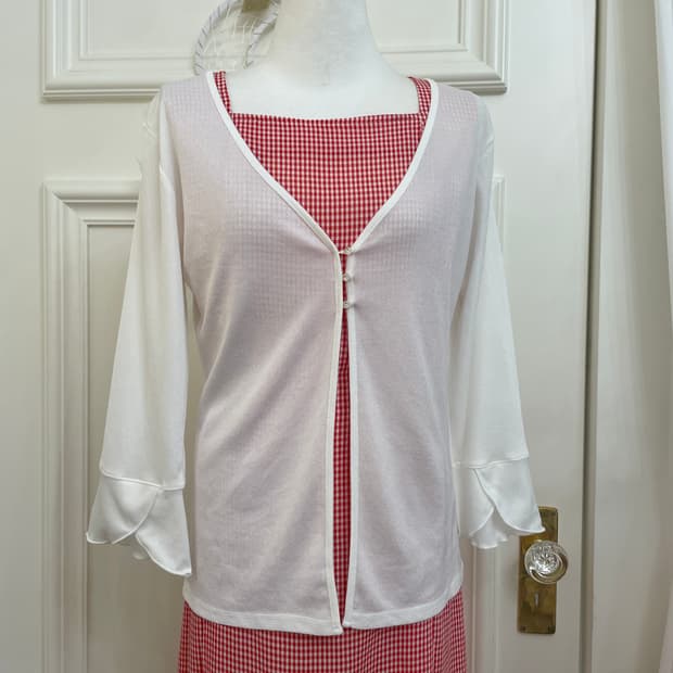 white 3button summer cardigan(size-L)