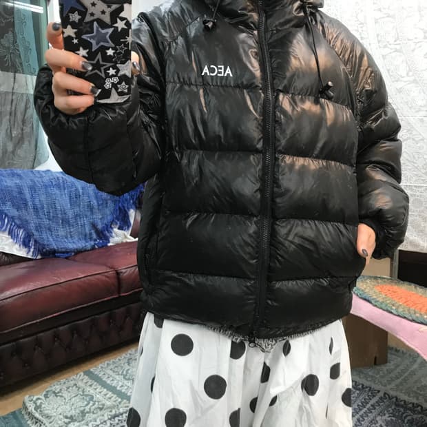 AECA 에이카화이트 후드 숏패딩 