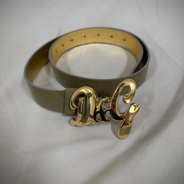 D&G 돌체앤가바나 오리지널 아카이브 빅 로고 버클 레더 벨트