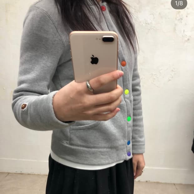 베이프 레인보우 스냅 후드 집업