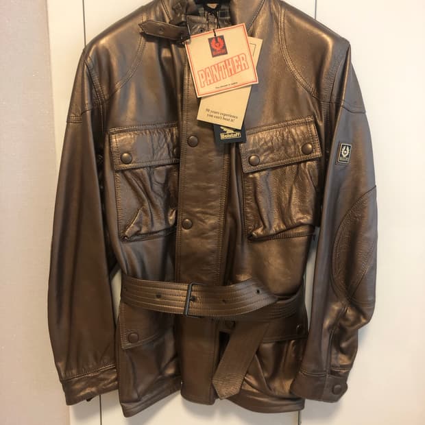 벨스타프 펜서 벨티드 가죽 자켓