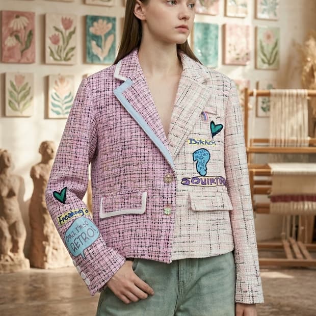 2nd k 언발 트위드자켓