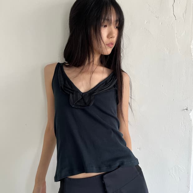 draped detail sleeveless
