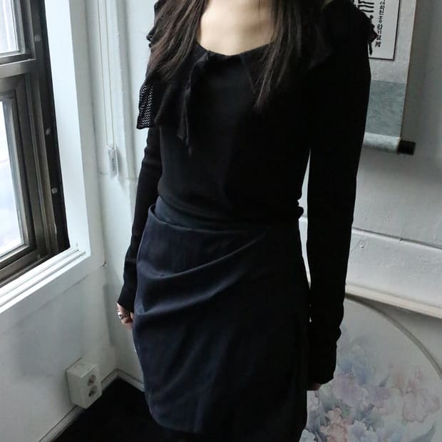 비비안 웨스트우드 러플 니트 탑