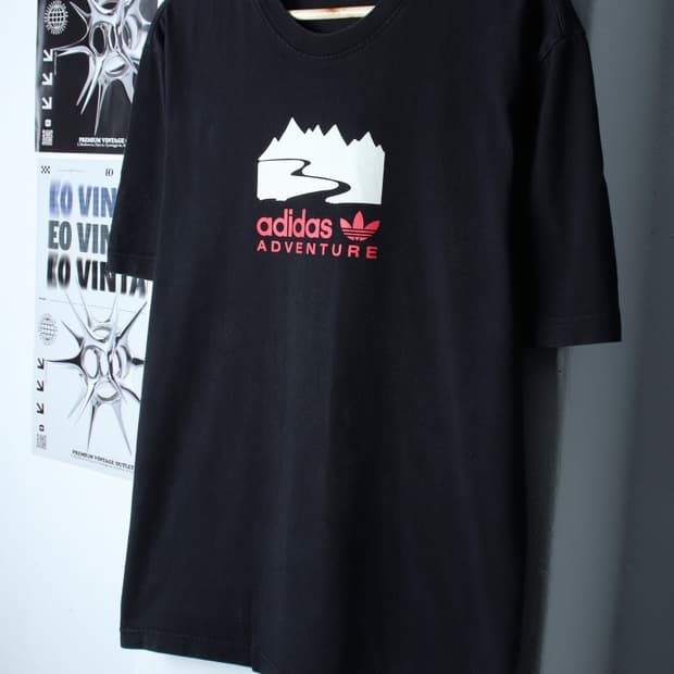 (XL) 아디다스 반팔 티셔츠 오리지널 블랙 올드스쿨 헤비-H30953
