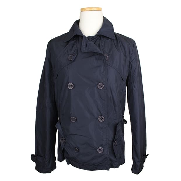 애드 네이비 더블버튼 바람막이 숏자켓(S)