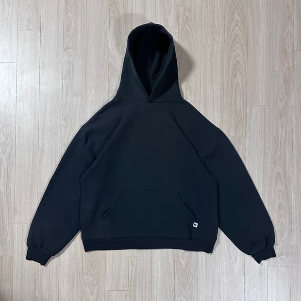 90s 러셀 애슬레틱 후드티 Made in USA 블랙 L