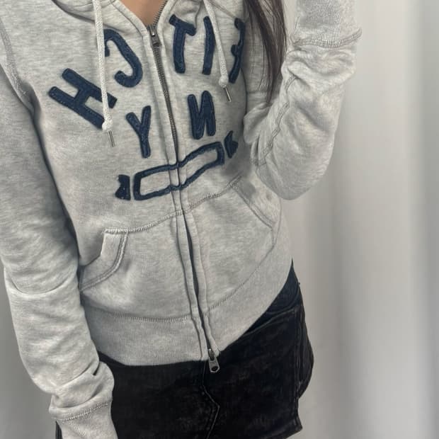 아베크롬비 그레이 투웨이 후드집업