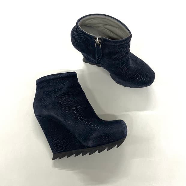 카밀라 스코브가드 레더 웨지힐 부츠