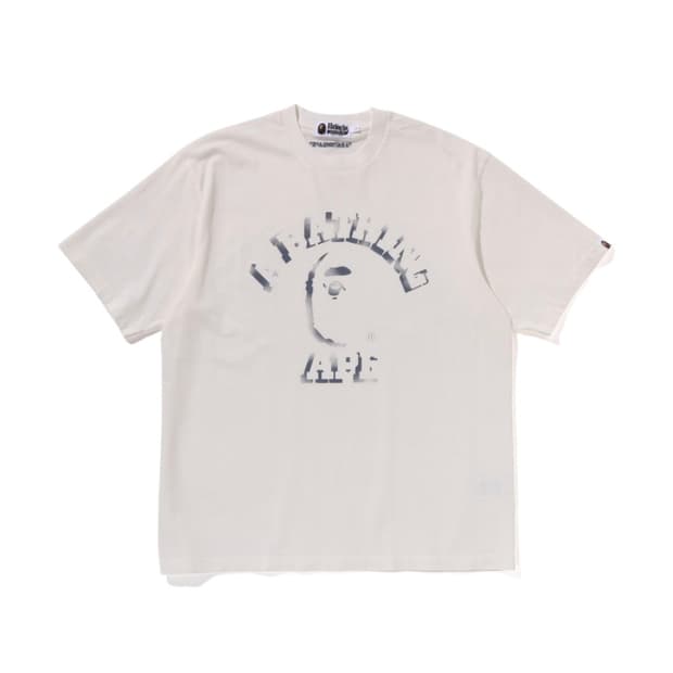 [M] 베이프 스프레이 프린트 티셔츠 아이보리