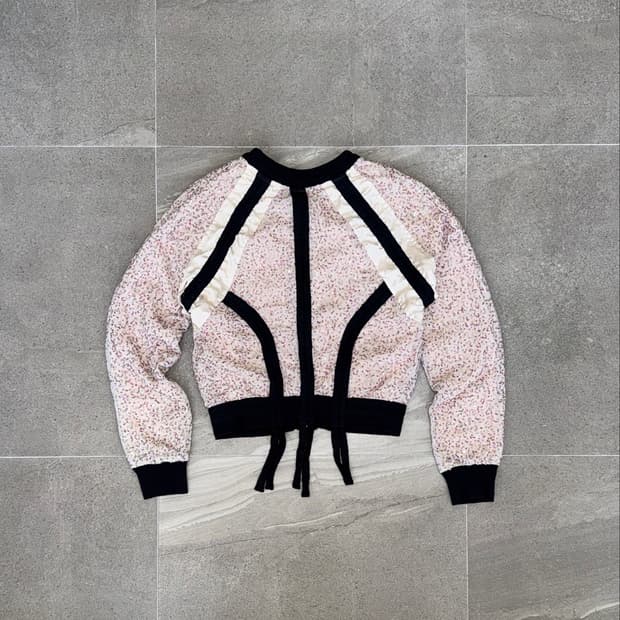Trust Toilette pink spangles silk bomber