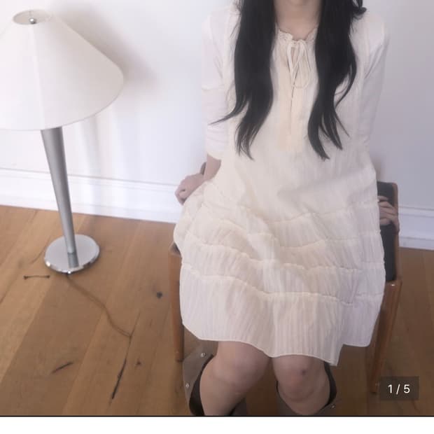 그립톡 증정) 인앤양인하모니 러플 드레스 원피스 아이보리