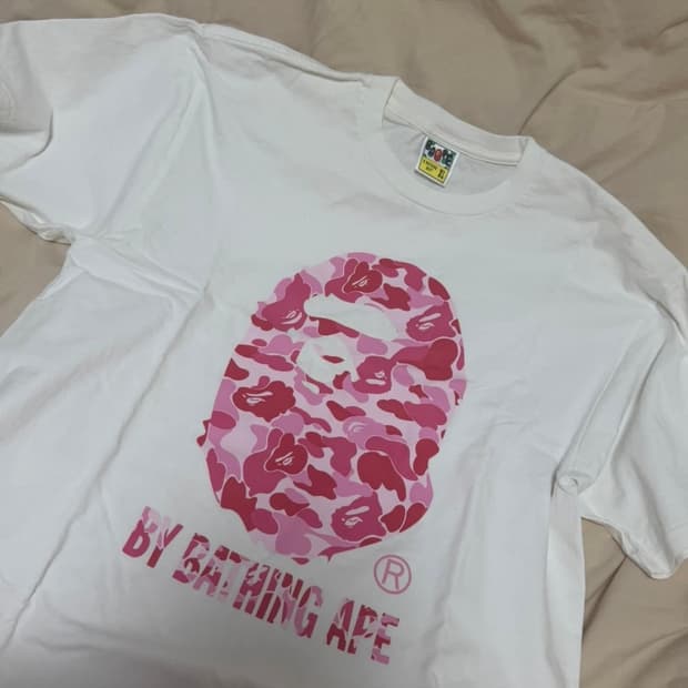 베이프 핑크 카모 반팔 XL