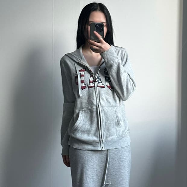Gap 갭 성조기 그레이 후드집업