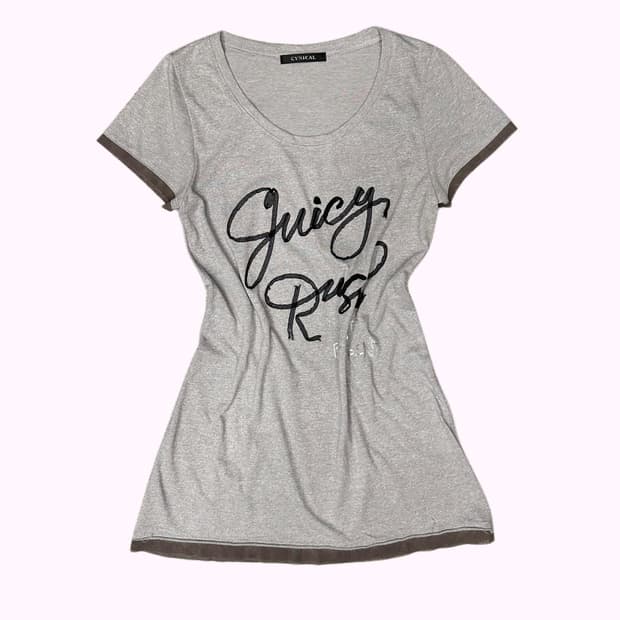 lace lettering layered t-shirt