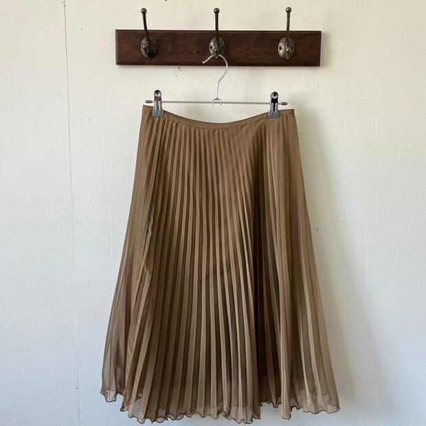 ofuon 골드 플리츠 스커트