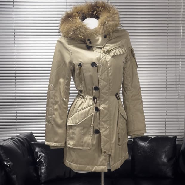 {Moussy} Racoon Fur Trim Utility Parka