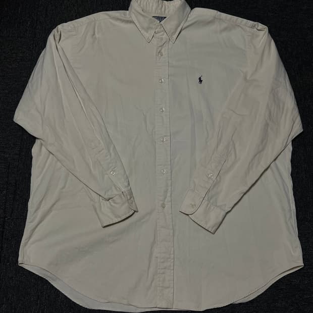 Polo Ralph Lauren 클래식 버튼다운 코튼 셔츠 (베이지) 