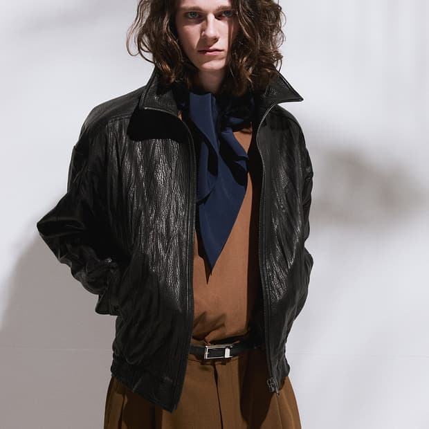 렉토 26SS 하이넥 레더 점퍼 블랙