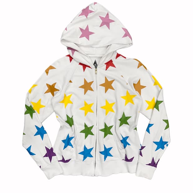 rainbow stars hood zip-up
