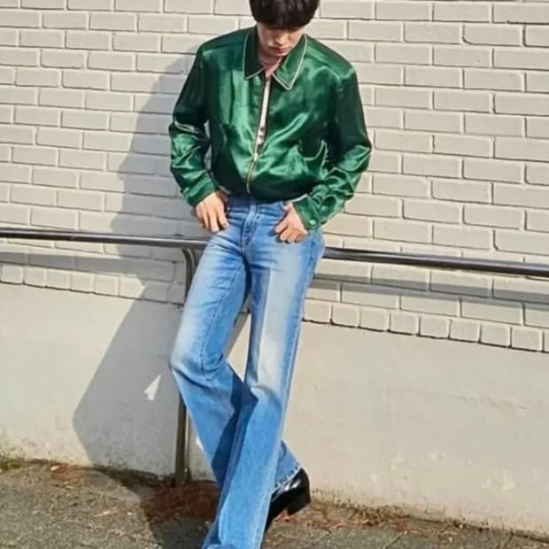 렉토 25SS 80S 플루이드 점퍼 빈티지 그린