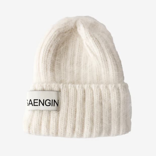 생긴스튜디오 앙고라 화이트 비니