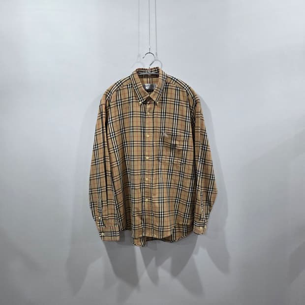 버버리 버튼다운 노바 체크셔츠 L