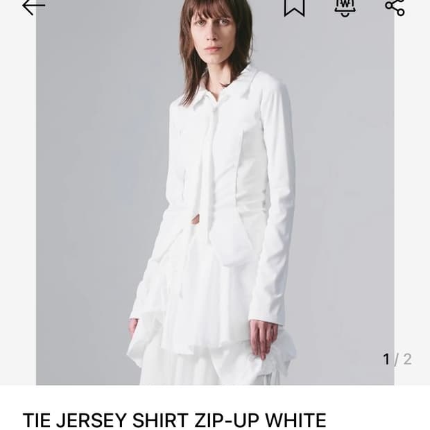 [NACHE] TIE JERSEY SHIRT ZIP-UP WHITE