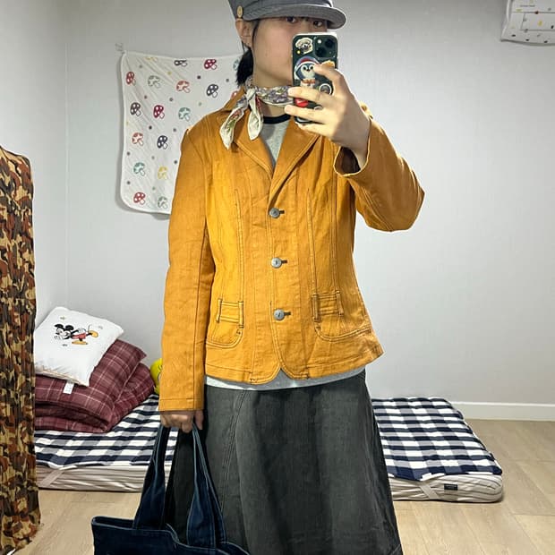 Intellection 인텔렉션 머스터드 워싱 자켓