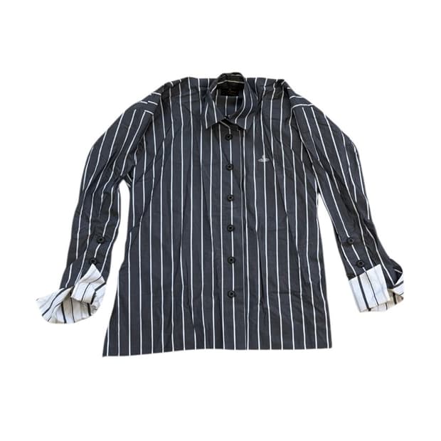 비비안 웨스트우드 스트라이프 비대칭 셔츠