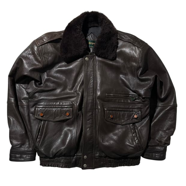 Palm Spring A-2 램스킨 봄버 블루종 자켓